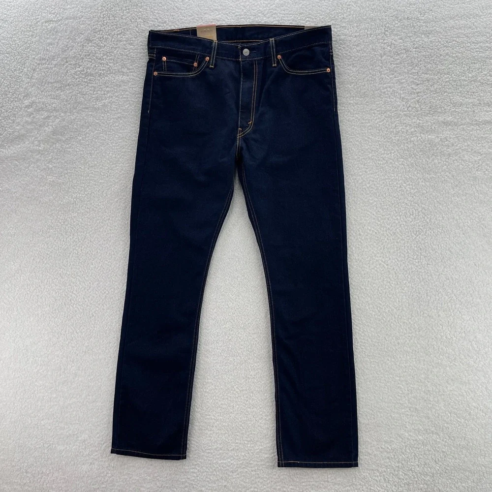 Levis 513 Jeans Mens 36x32 Blue Slim Straight Jeans Indigo Denim Cowboy Grunge